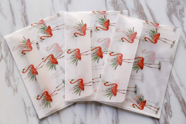 Flamingo  clear envelopes  /Flamingo  envelopes /animal clear Envelopes/ retro  Clear Envelopes /A2 Glassine Envelopes