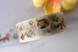 Fox foxes fall autumn washi tape /Fox Forest  Washi Tape/woodland animal forest orange washi tape/ japanese washi tape/Planner Supplies