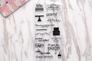Happy birthday  clear  Stamp/Party clear  Stamps/birthday wishes  clear stamp/Travel Stamps/Journal Accessories clear stamp