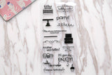 Happy birthday  clear  Stamp/Party clear  Stamps/birthday wishes  clear stamp/Travel Stamps/Journal Accessories clear stamp
