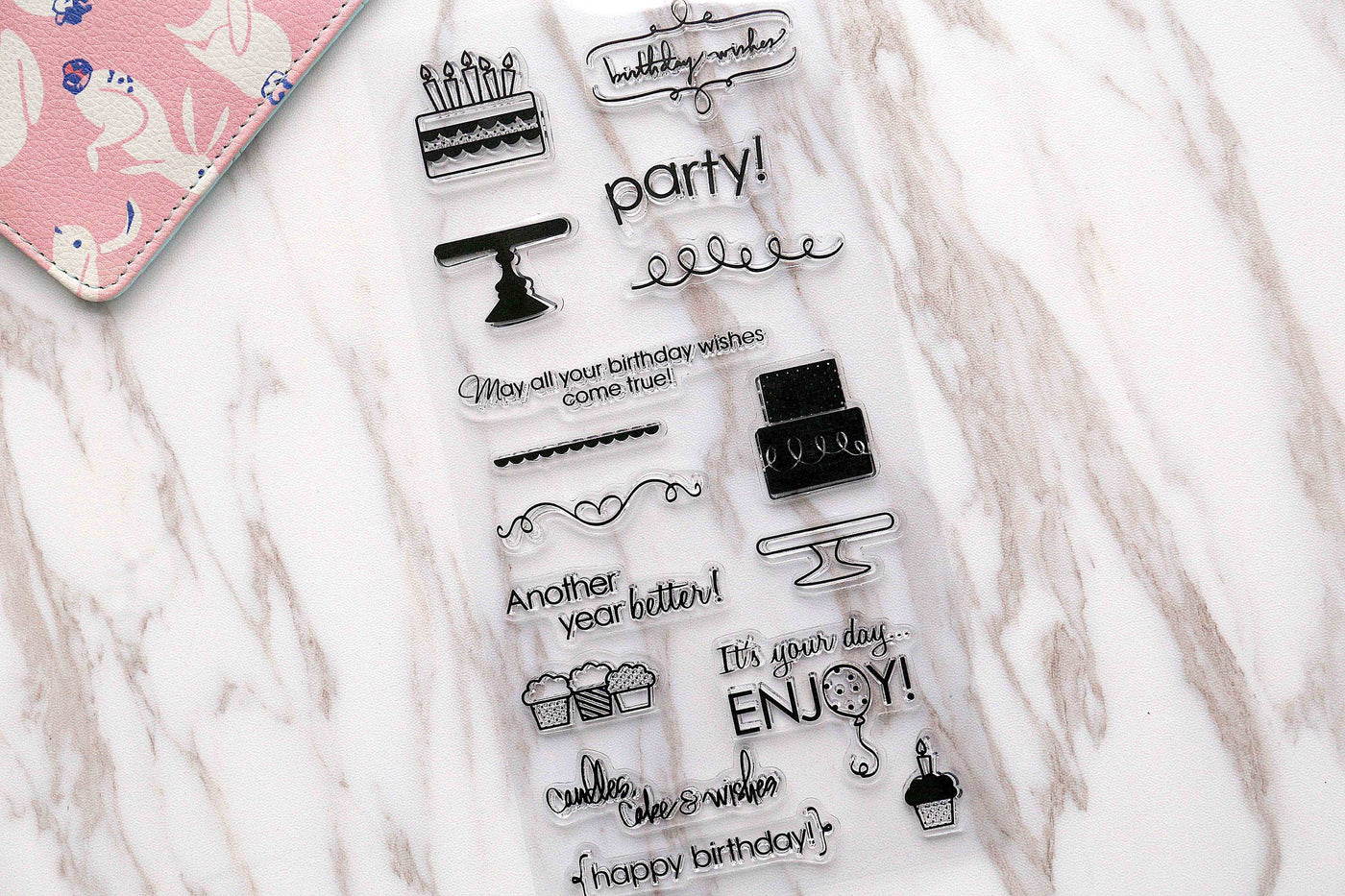 Happy birthday  clear  Stamp/Party clear  Stamps/birthday wishes  clear stamp/Travel Stamps/Journal Accessories clear stamp
