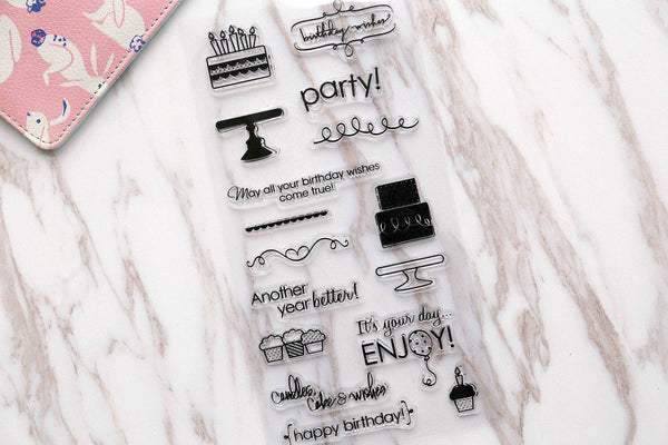 Happy birthday  clear  Stamp/Party clear  Stamps/birthday wishes  clear stamp/Travel Stamps/Journal Accessories clear stamp