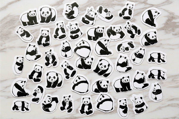 Cute Panda Sticker/Panda Sticker/  Animal Filofax Stickers/Scrapbook, Zoo Animal stickers/,Black and White panda stckers