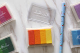 24 Colors Gradient Ink pad /Multicolor rainbows stamps/Ink Pads DIY Multicolor Papers Febric Wood Rainbows/Graduated Colors Rainbow Ink