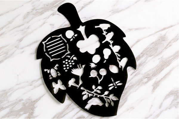 Leaf  Stencil / Black Plastic /Nature-Themed Stencil/Bullet Journal Stencil/Bird Stencil/Fruit Stencil/Stork Stencil