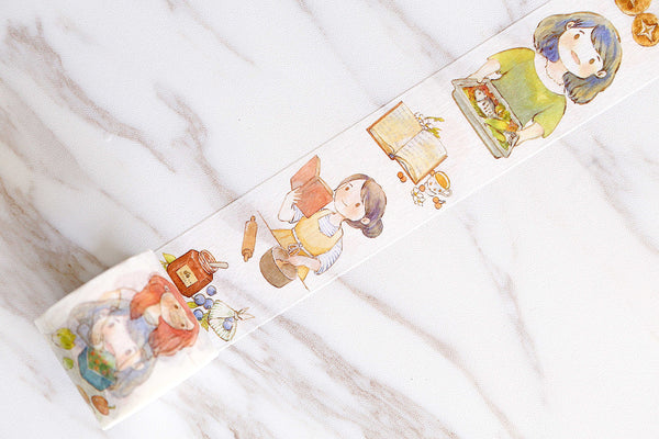 Cooking Girl washi tape/food washi tape/kitchen girl washi tape/japanese washi tape/Deco tape/girl Masking Washi Tape