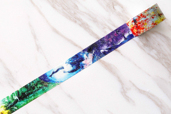 Magic Four Seasons  Washi Tape /Autumn Washi Tape /Whale Washi tape /Colorful  Pretty Washi Tape / Nature Tape/ Mountain Star Sky washi tape