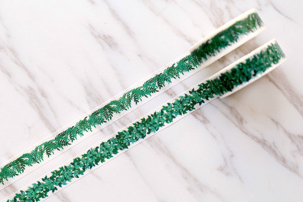 Set of 2  Leaves Washi Tape/Spring Green Leaves  Washi Tape/Plants Washi Tape/Green washi tape/ / Leaf washi tape