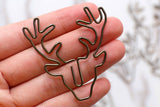3pc Stag Deer Head Paper Clips/  bookmarks Metal Paper Clip /Binder Clips,  Office Supplies, Midori Clip Planner Accessories