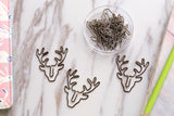 3pc Stag Deer Head Paper Clips/  bookmarks Metal Paper Clip /Binder Clips,  Office Supplies, Midori Clip Planner Accessories