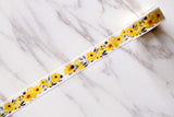 Set of 3 flowers washi tape/Yellow Floral Washi Tape/purple flower washi tape/Blossom Washi tape /Striped Washi  tape