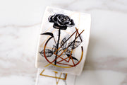 Gold foil Stamping black rose bouquet Washi tape/Black Rose washi tape /Striped Washi tape / Masking tape/ japanese washi tape