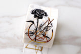Gold foil Stamping black rose bouquet Washi tape/Black Rose washi tape /Striped Washi tape / Masking tape/ japanese washi tape