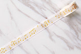 Musical Notes Washi Tape/Yellow and  White Masking tape/ Musical Planner Tape/japanese washi tape/Planner Supplies