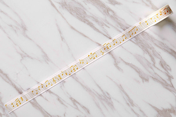 Musical Notes Washi Tape/Yellow and  White Masking tape/ Musical Planner Tape/japanese washi tape/Planner Supplies