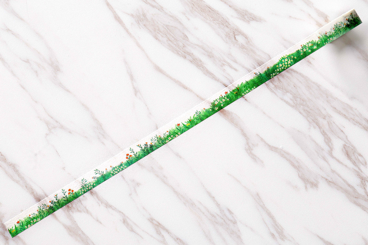 Green Field Washi Tape /Spring Washi Tape/ Greenery Nature tree/Leaves and flowers  Landscape