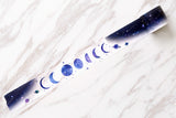 Moon Phases Washi Tape/ Space Washi Roll /moon washi tape /Galaxy washi  tape /deco tape/planner washi tape/album emblishment