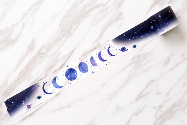 Moon Phases Washi Tape/ Space Washi Roll /moon washi tape /Galaxy washi  tape /deco tape/planner washi tape/album emblishment