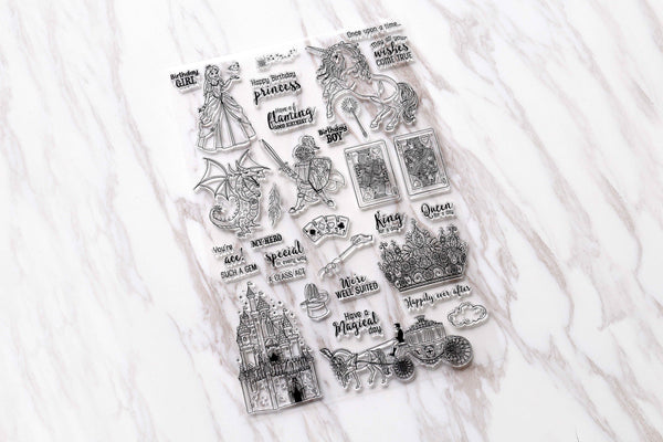 Princess clear stamp /king and queen clear stamp/Carriage clear stamp /happily ever after clear stamp/unicorn happy birthday stamp