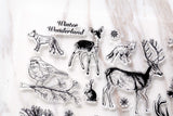 Forest Clear Rubber Stamp/animals  Clear Stamp/pine tree transparent clear stamp/deer clear stamp /rabbit clear stamp