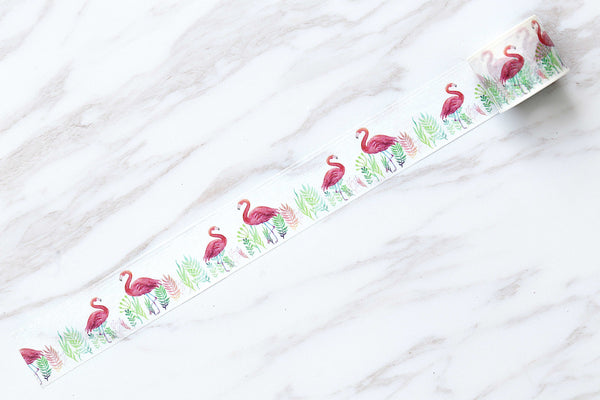 Flamingo Washi tape /cute Flamingo  Washi Tapes/Flamingo with leaves washi tape