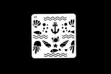 Marine Life Plastic Stencil /Jellyfish Stencil /Sea Stencil Bullet Journal Stencil /Bullet Journal Stencil/ Seashell plastic Stencil