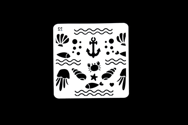 Marine Life Plastic Stencil /Jellyfish Stencil /Sea Stencil Bullet Journal Stencil /Bullet Journal Stencil/ Seashell plastic Stencil
