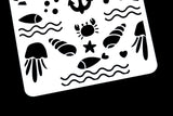 Marine Life Plastic Stencil /Jellyfish Stencil /Sea Stencil Bullet Journal Stencil /Bullet Journal Stencil/ Seashell plastic Stencil
