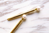 Gold pen with big pearl /pearl pens