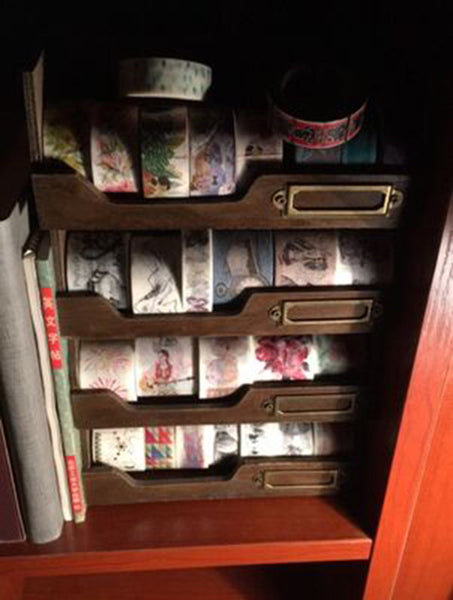 Wooden Washi tape Storage Case/ Washi Tape Organizer/ Masking Tape Organizer / Washi Tape Holder/ Cosmetic Case/Wooden Frame for Washi tape