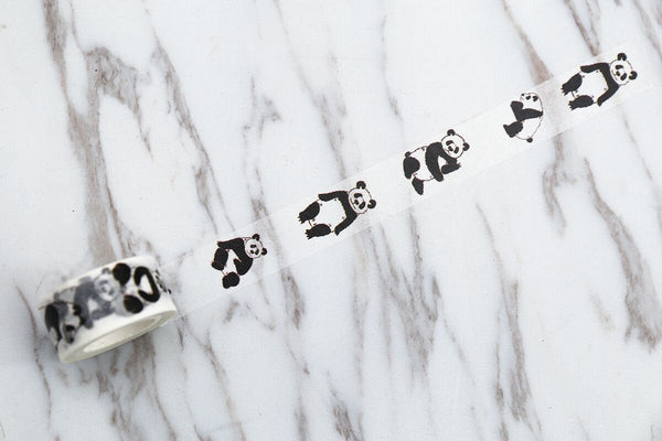 Panda Bear Washi Tape/Panada  washi tape /black and white panda bear washi tape/cute panda washi tape