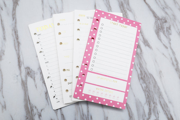 personal Planner Inserts /colorful Inserts /personal size planner insert /to do /pink today /weekly /daily planner insert/ notebook inserts