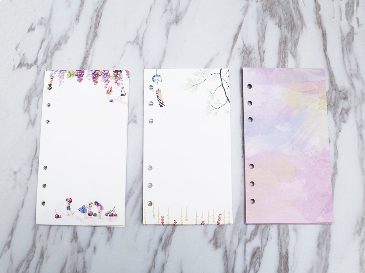 personal  Planner Inserts /colorful blank Inserts /personal size planner insert /leaves and grape planner  insert /colorful blank insert