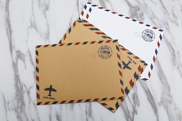 Kraft airmail Wedding Envelope /white airpmail envelopes /Kraft Paper Envelopes /white color airplane  envelopes
