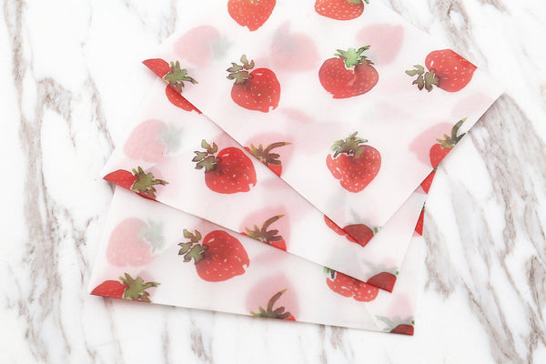 Sweet Strawberry clear envelopes /vitage  clear Envelopes /Cute Fruit Summer Clear Envelopes /A2 Glassine Envelopes