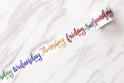 My week Washi Tape/Seven days  gift  Washi Tape/colorful monday to friday  Washi Tape/birthday Washi Tape / masking tape/gift wrapping tape