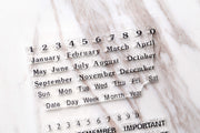 Weekly  Clear Rubber Stamp/months Clear Stamp/daily  transparent clear stamp/numbers clear stamp