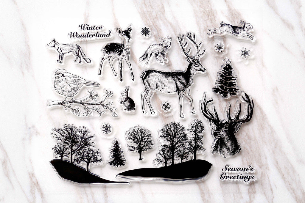 pine tree rubber stamp Forest Clear Rubber Stamp/animals Clear Stamp/pine tree transparent cl – DokkiDesign