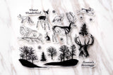 Forest Clear Rubber Stamp/animals  Clear Stamp/pine tree transparent clear stamp/deer clear stamp /rabbit clear stamp