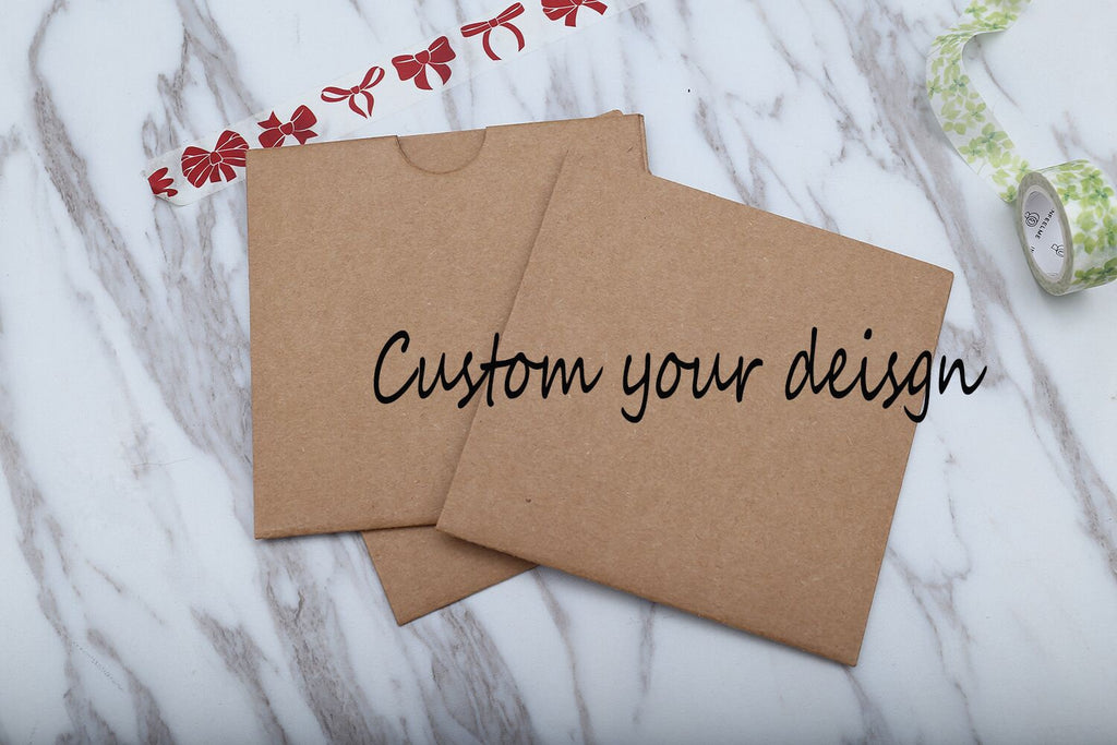 kraft card sleeves custom your design kraft paper sleeves /Recycled Rigid Kraft Paper 3 C – DokkiDesign