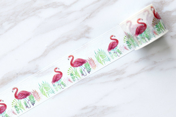 Flamingo Washi tape /cute Flamingo  Washi Tapes/Flamingo with leaves washi tape