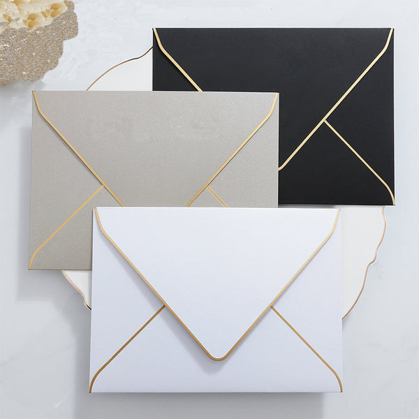6 colors Gold Foil Bordered Envelope/ envelope for wedding /envelopes for invitation wedding/colorful invitation envelope