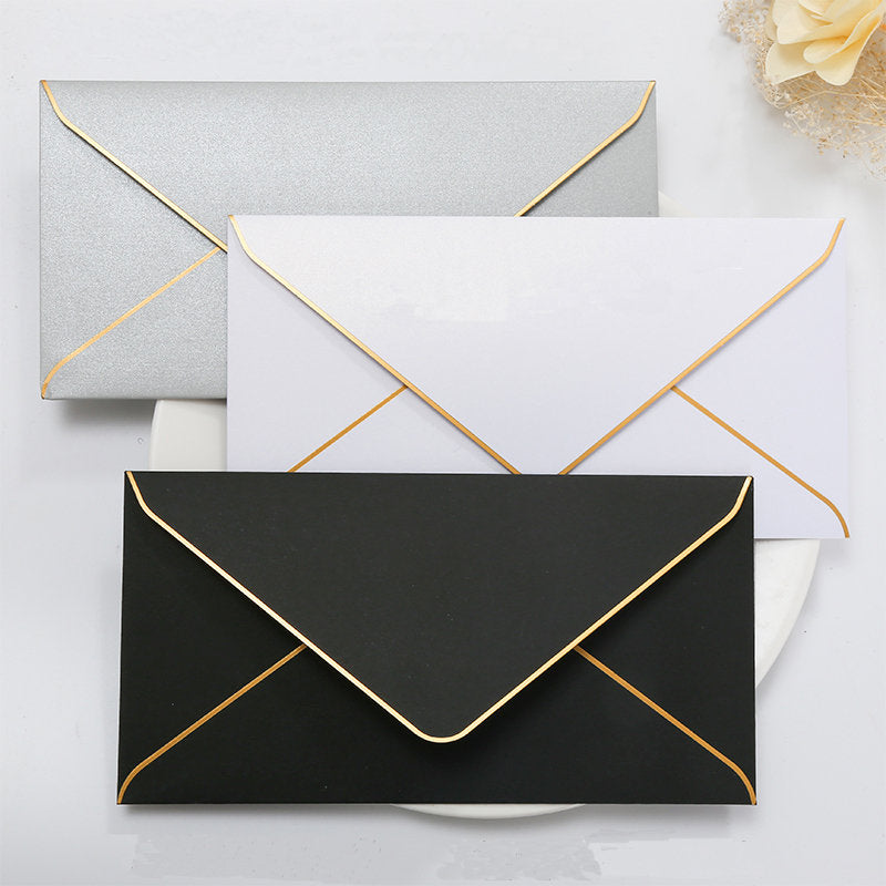 5 colors Gold Foil Bordered Envelope /colorful invitation  envelope  /Light green envelopes for wedding /colorful invitation envelopes