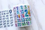 month planner 31 days  washi tape /month washi tape /wide 31 days  washi tape/to do list washi tape/colorful month washi tape