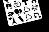 Wedding Couple plastic stencil / Honeymoon Theme Plastic Stencil /Heart Stencil  /Bullet Journal Stencil/ Seashell plastic Stencil