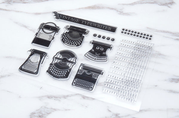 Vintage Typewriter Stamp/ Character Table  Transparent Stamp/  Type Font  Rubber Stamp/