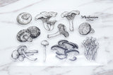 Mushroom clear Stamp/Mushroom Clear Transparent Stamp/Fungi Rubber Stamp/ Planner Bullet Journal, Fungus, Food, Nature, Forest