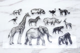 Animal Kingdom Stamp, Zoo Clear Transparent Stamp, lions  Animals Stamp, Planner Bullet Journal, Elephant, Giraffe,bird,zebra clear stamp