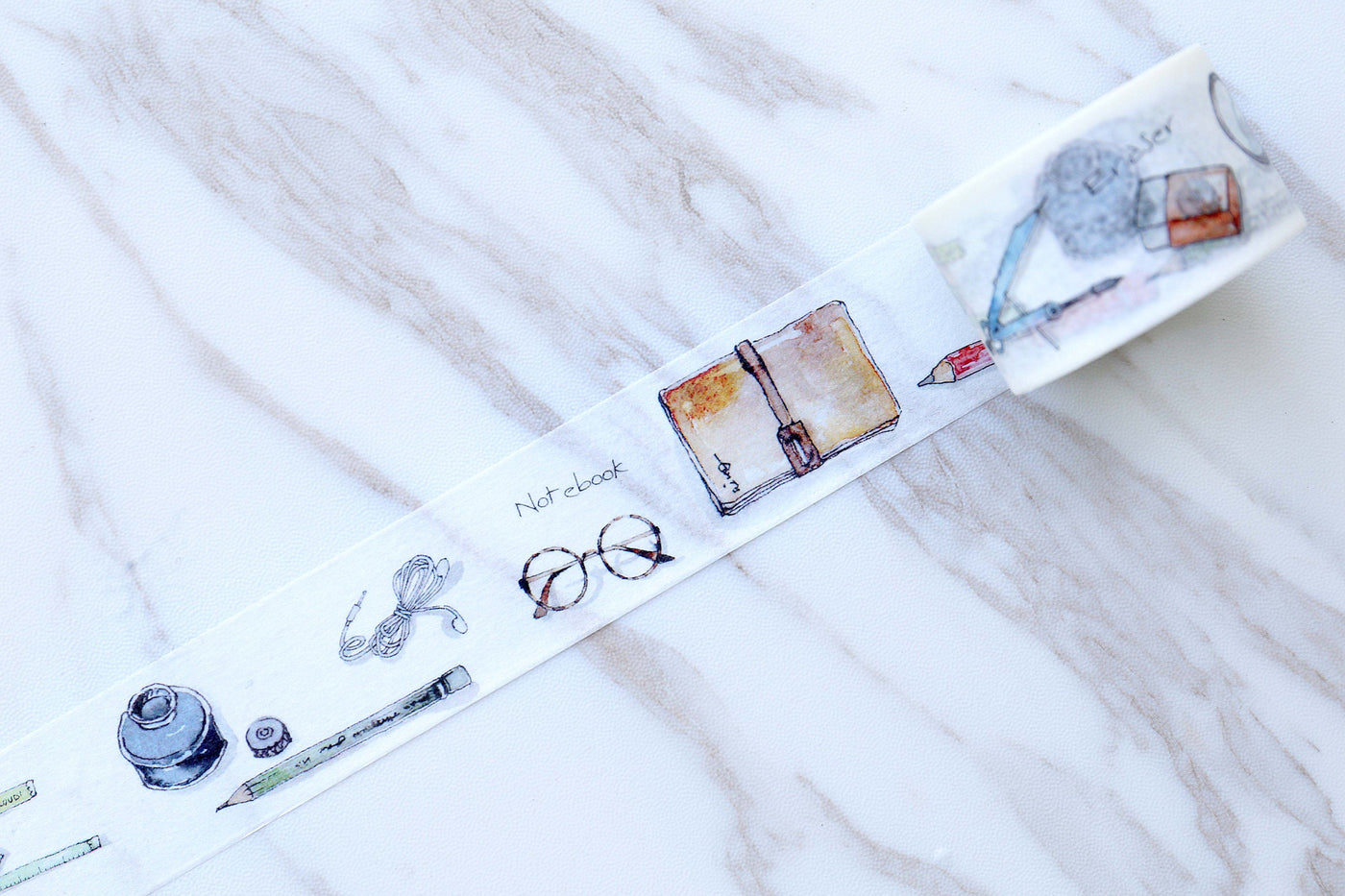 Stationery Washi Tape, pen washi tape/ Pastel Washi Tape/ Travel Journaling Gift Wrap Tape/ Deco Tape/Colorful Washi Tape