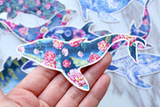 Whales stickers / blue whale Stickers/ Filofax Stickers/ocean animal stickers/Floral Scrapbook Sticker